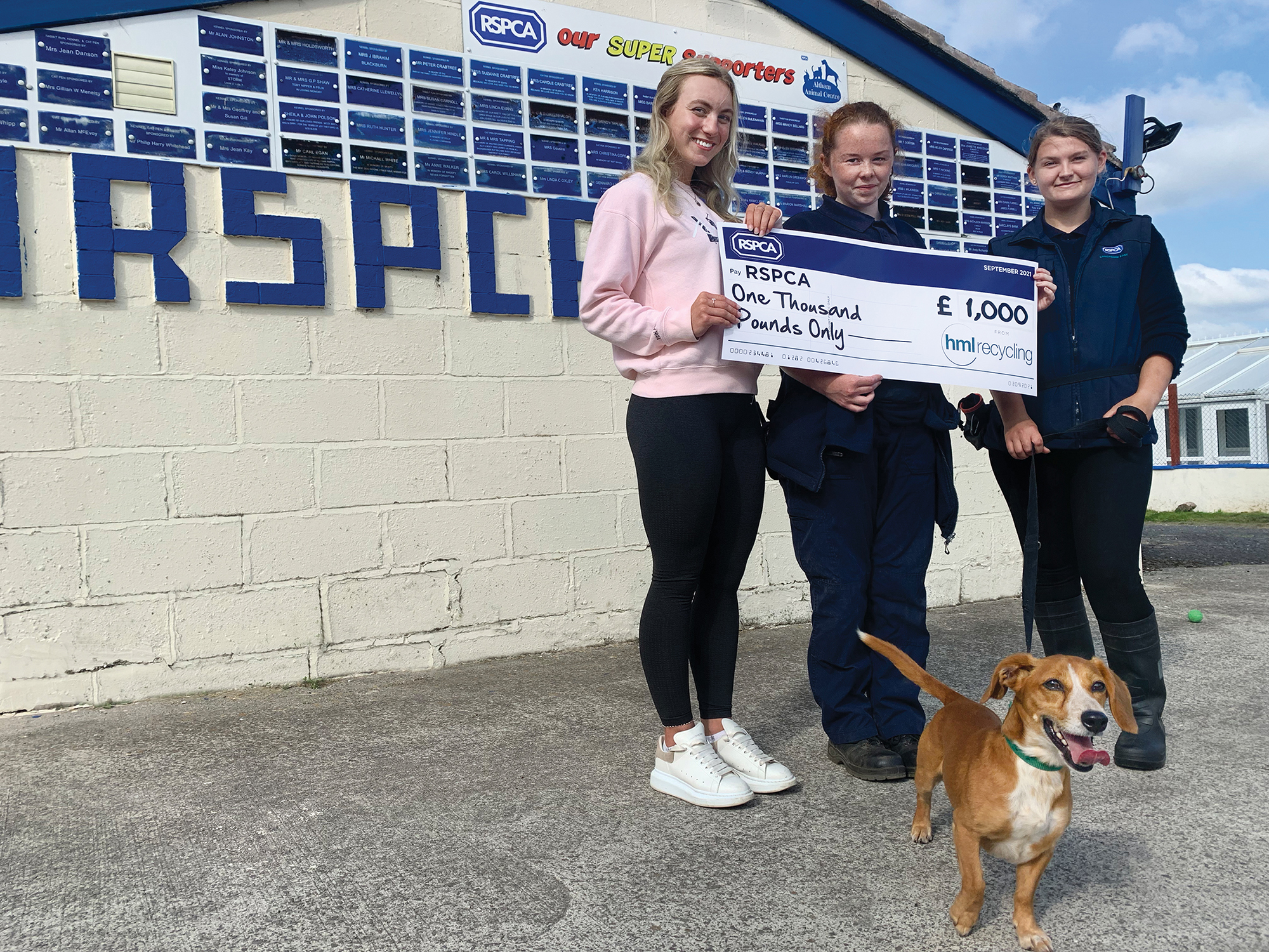 HML Recycling donates £1,000 to struggling Lancashire East Branch of the RSPCA
